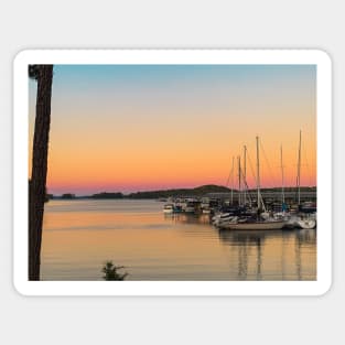 Sunset at the Harbor Sticker